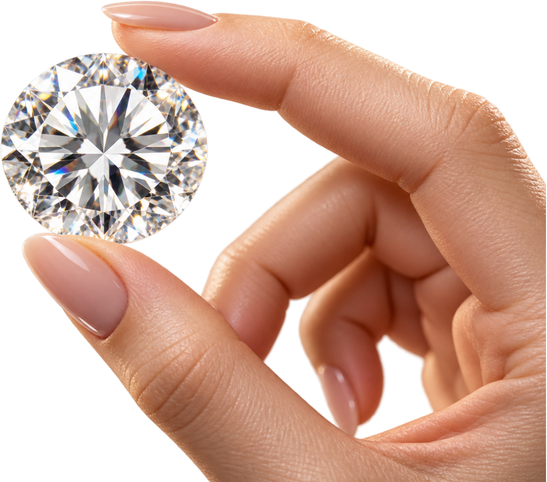 Hand holding diamond